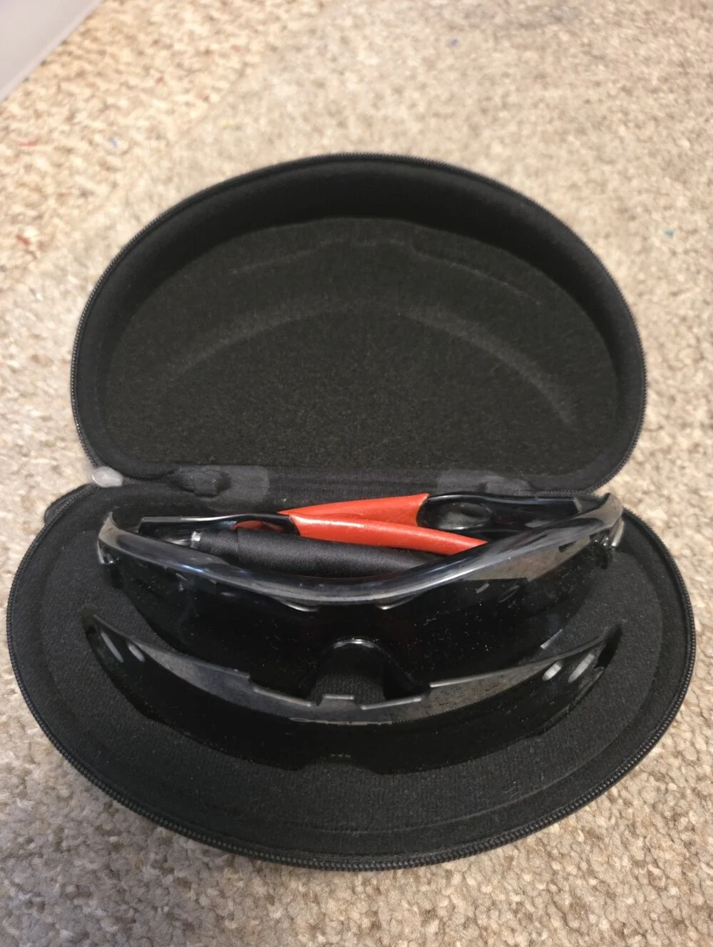 Oakley Radar Mens Tactical Glasses WORN ONCE Spare Lenses EUC Black